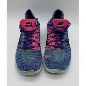 Nike Free RN Flyknit Women's Running Shoes Size 7.5 Purple Blue Pink‎ 831070 502